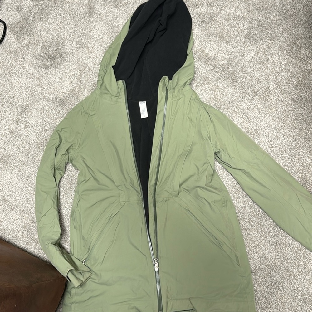 Kids Lightweight Hooded Coat in Sage Green